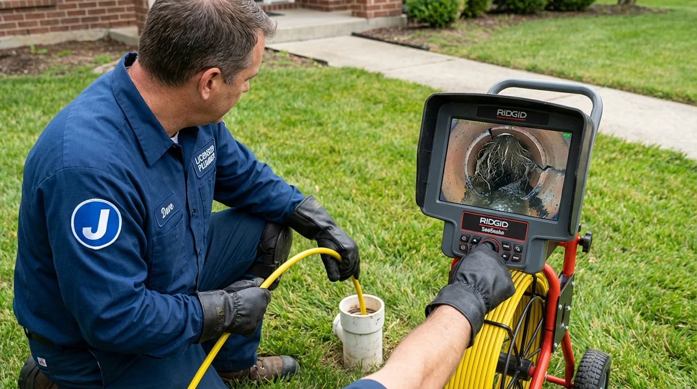 Sewer camera inspection being performed by Johns Plumbing LLC in Cos Cob